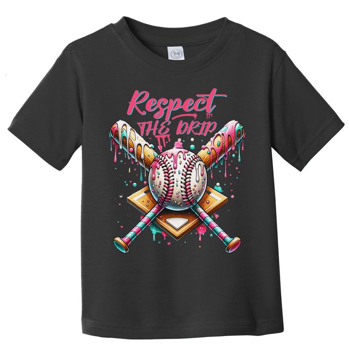 Respect The Drip Ice Cream Dripping Toddler T-Shirt