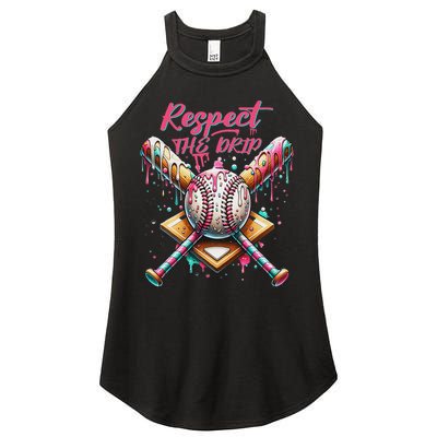 Respect The Drip Ice Cream Dripping Women's Perfect Tri Rocker Tank