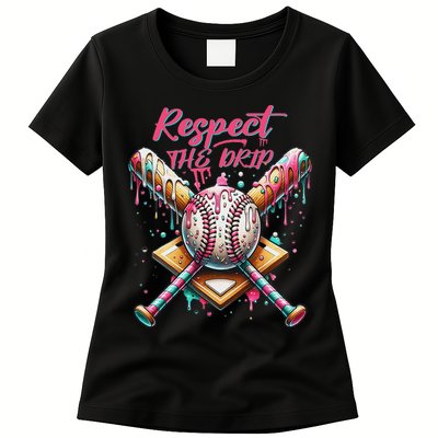 Respect The Drip Ice Cream Dripping Womens T-Shirt