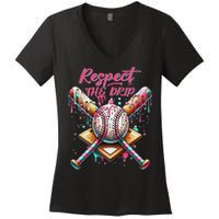 Respect The Drip Ice Cream Dripping Women's V-Neck T-Shirt