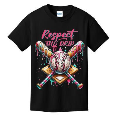 Respect The Drip Ice Cream Dripping Kids T-Shirt