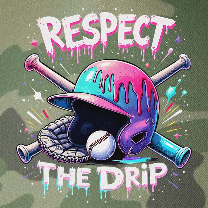 Respect The Drip Baseball Ice Cream Drip Vibes Squad Legacy Tie Dye Trucker Hat