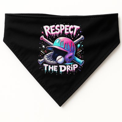 Respect The Drip Baseball Ice Cream Drip Vibes Squad USA-Made Doggie Bandana