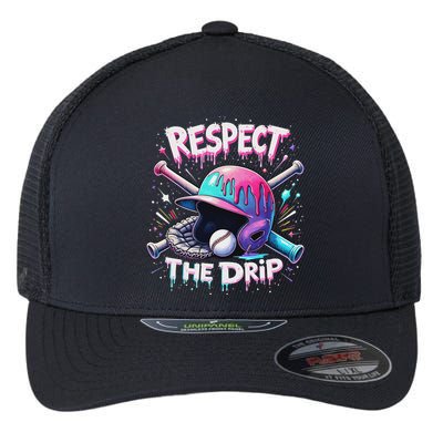 Respect The Drip Baseball Ice Cream Drip Vibes Squad Flexfit Unipanel Trucker Cap