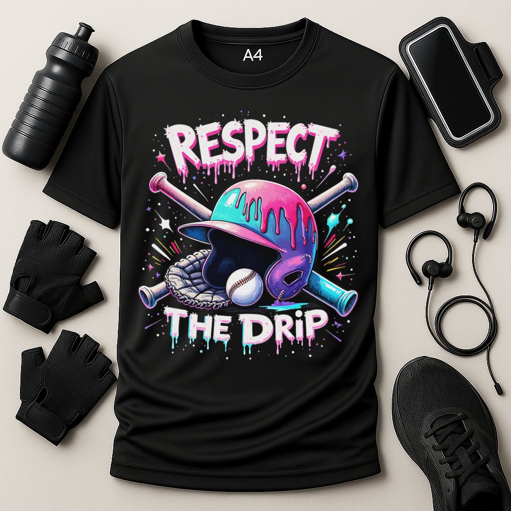 Respect The Drip Baseball Ice Cream Drip Vibes Squad Performance Shirt