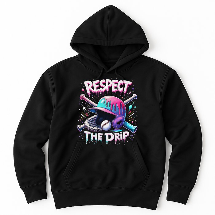 Respect The Drip Baseball Ice Cream Drip Vibes Squad Hoodie