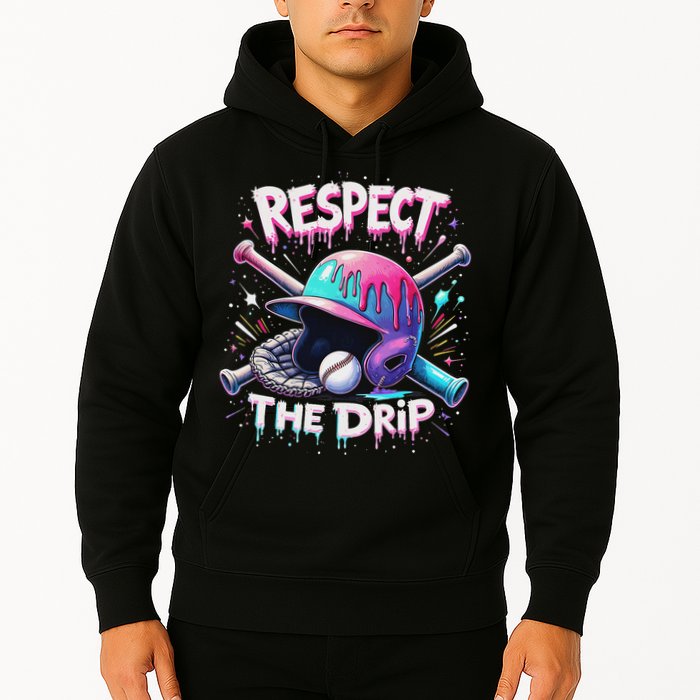 Respect The Drip Baseball Ice Cream Drip Vibes Squad Hoodie