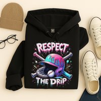 Respect The Drip Baseball Ice Cream Drip Vibes Squad Hoodie