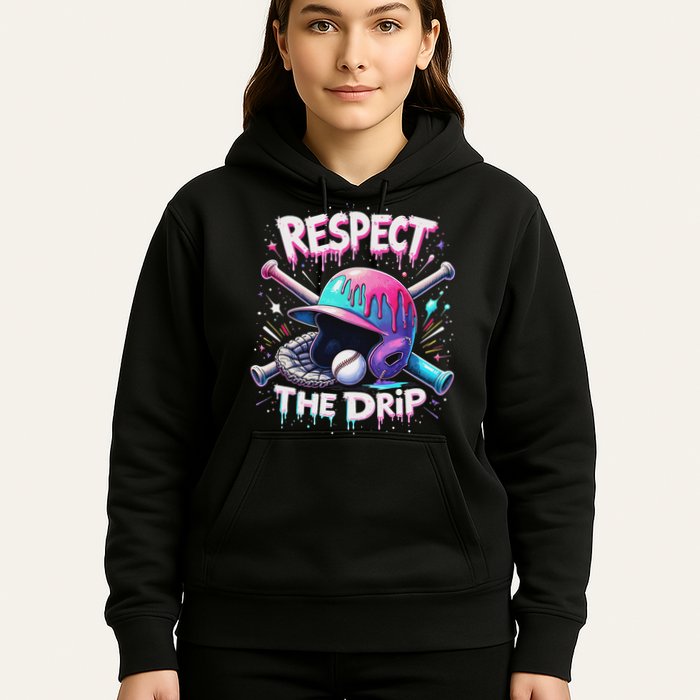 Respect The Drip Baseball Ice Cream Drip Vibes Squad Hoodie