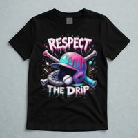 Respect The Drip Baseball Ice Cream Drip Vibes Squad T-Shirt