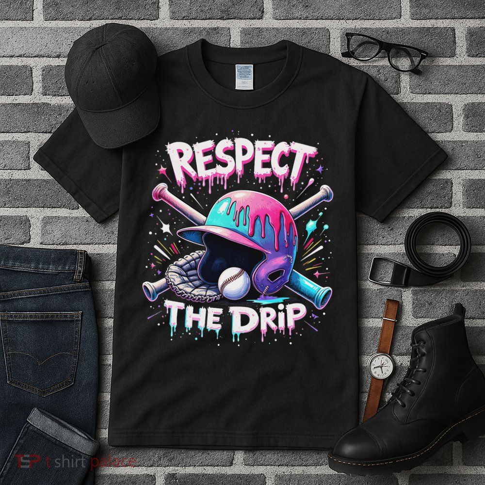 Respect The Drip Baseball Ice Cream Drip Vibes Squad Tall T-Shirt
