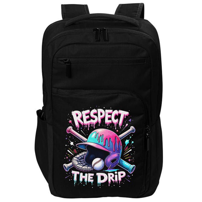 Respect The Drip Baseball Ice Cream Drip Vibes Squad Impact Tech Backpack