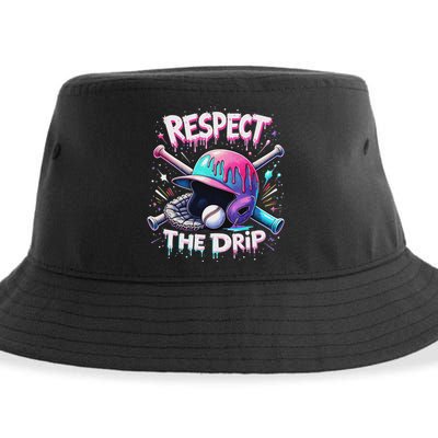 Respect The Drip Baseball Ice Cream Drip Vibes Squad Sustainable Bucket Hat