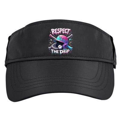 Respect The Drip Baseball Ice Cream Drip Vibes Squad Adult Drive Performance Visor