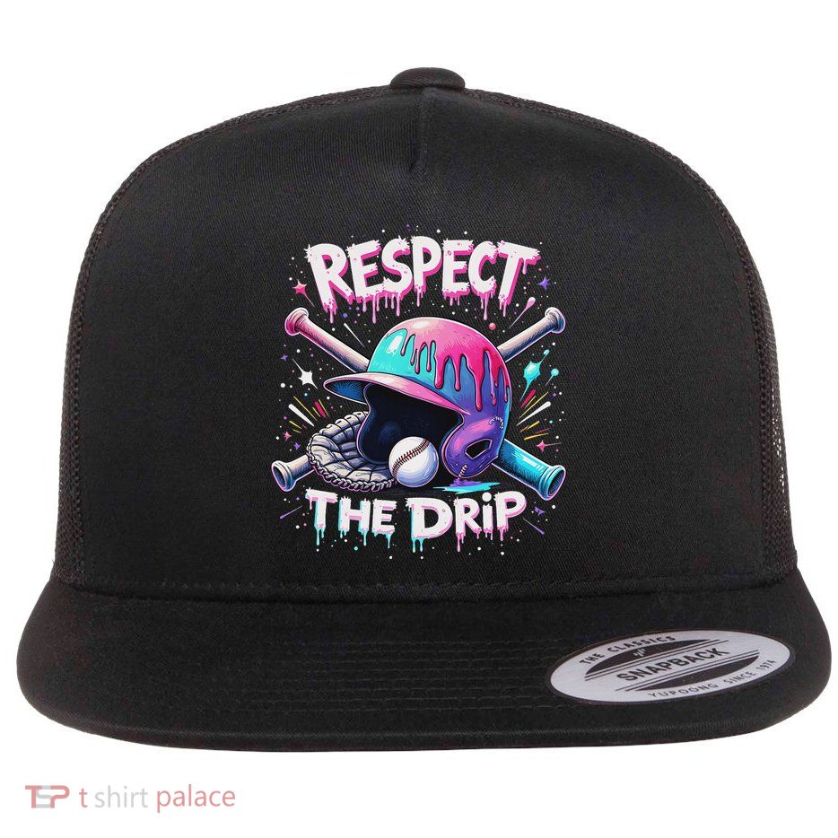 Respect The Drip Baseball Ice Cream Drip Vibes Squad Flatbill Hat