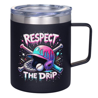 Respect The Drip Baseball Ice Cream Drip Vibes Squad 12oz Stainless Steel Coffee Mug