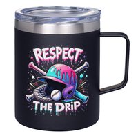 Respect The Drip Baseball Ice Cream Drip Vibes Squad 12oz Stainless Steel Coffee Mug