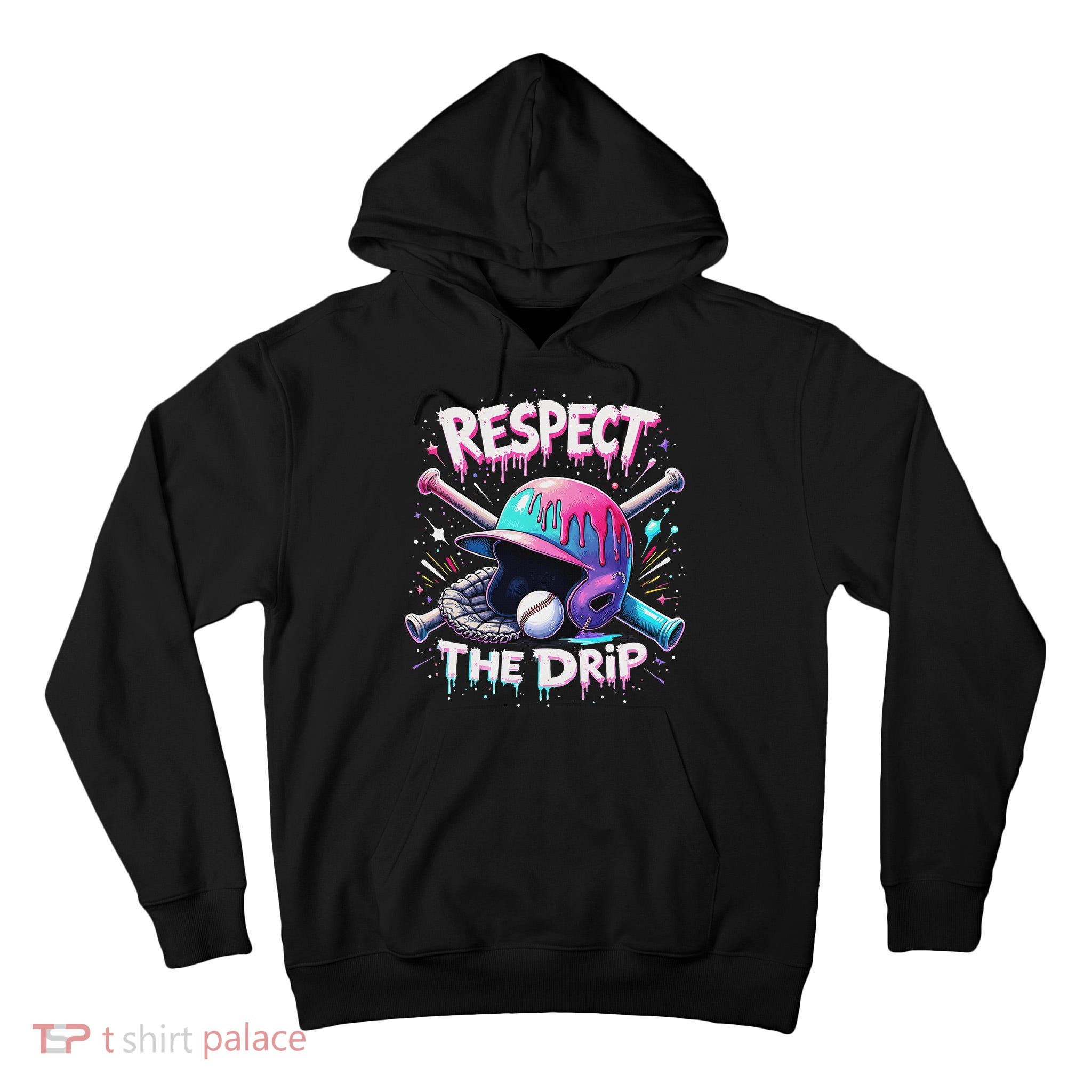 Respect The Drip Baseball Ice Cream Drip Vibes Squad Tall Hoodie