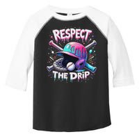 Respect The Drip Baseball Ice Cream Drip Vibes Squad Toddler Fine Jersey T-Shirt
