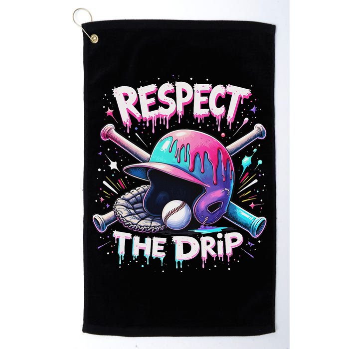 Respect The Drip Baseball Ice Cream Drip Vibes Squad Golf Towel