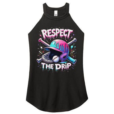 Respect The Drip Baseball Ice Cream Drip Vibes Squad Women's Perfect Tri Rocker Tank