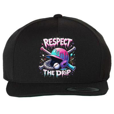 Respect The Drip Baseball Ice Cream Drip Vibes Squad Wool Snapback Cap