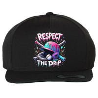 Respect The Drip Baseball Ice Cream Drip Vibes Squad Wool Snapback Cap