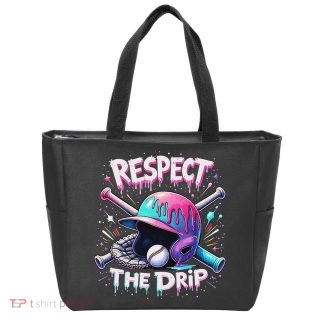 Respect The Drip Baseball Ice Cream Drip Vibes Squad Zip Tote Bag