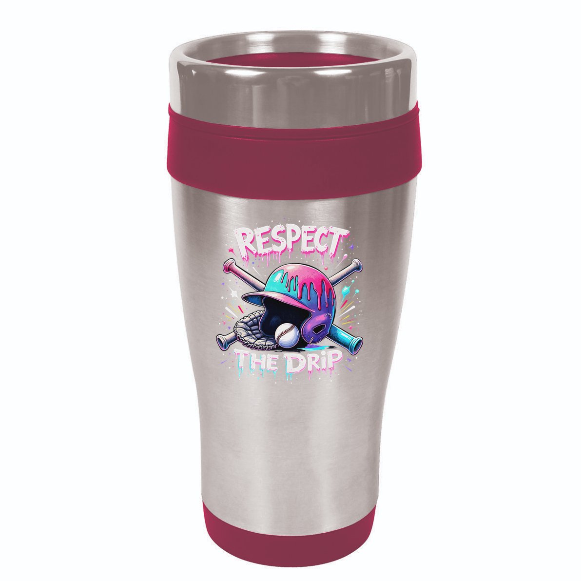 Respect The Drip Baseball Ice Cream Drip Vibes Squad 16oz Travel Tumbler