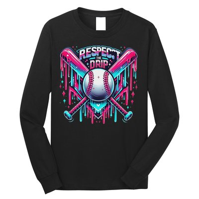Respect The Drip Ice Cream Dripping Long Sleeve Shirt