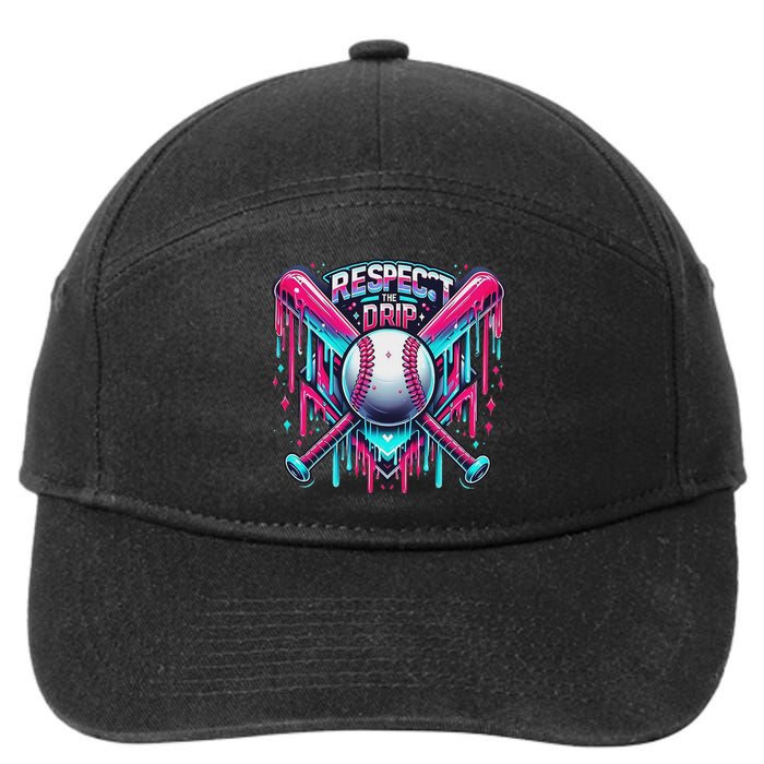 Respect The Drip Ice Cream Dripping 7-Panel Snapback Hat