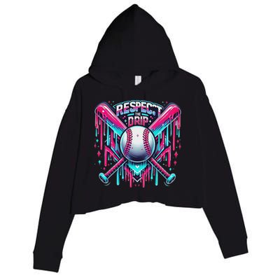 Respect The Drip Ice Cream Dripping Crop Fleece Hoodie