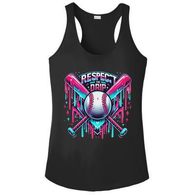 Respect The Drip Ice Cream Dripping Ladies PosiCharge Competitor Racerback Tank