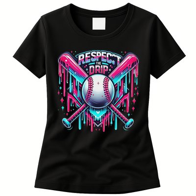 Respect The Drip Ice Cream Dripping Womens T-Shirt