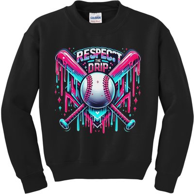 Respect The Drip Ice Cream Dripping Kids Sweatshirt