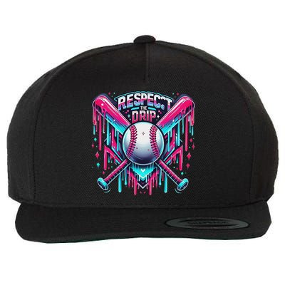 Respect The Drip Ice Cream Dripping Wool Snapback Cap