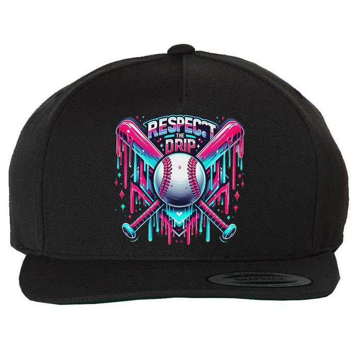Respect The Drip Ice Cream Dripping Wool Snapback Cap