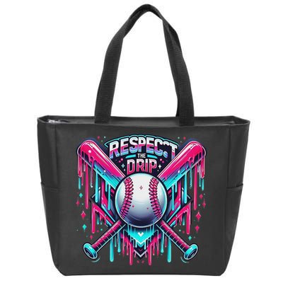 Respect The Drip Ice Cream Dripping Zip Tote Bag