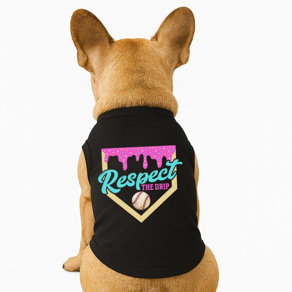 Respect The Drip Ice Cream Dripping Doggie Tank