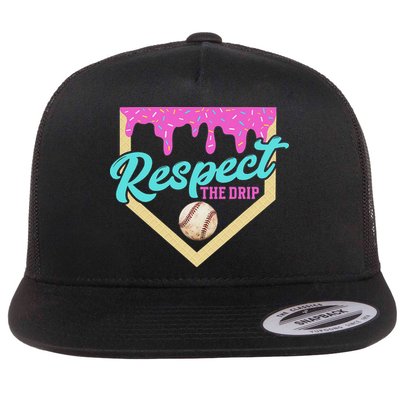 Respect The Drip Ice Cream Dripping Flatbill Hat