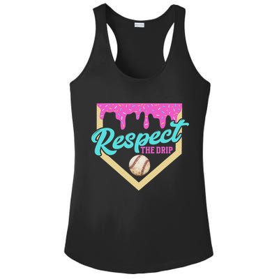 Respect The Drip Ice Cream Dripping Ladies PosiCharge Competitor Racerback Tank