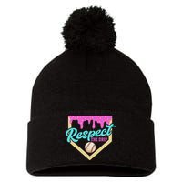 Respect The Drip Ice Cream Dripping Pom Pom 12in Knit Beanie