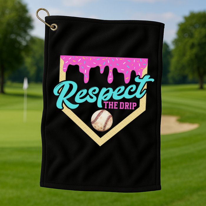 Respect The Drip Ice Cream Dripping Golf Towel