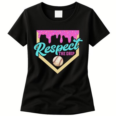 Respect The Drip Ice Cream Dripping Womens T-Shirt