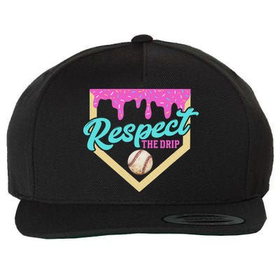 Respect The Drip Ice Cream Dripping Wool Snapback Cap