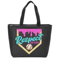 Respect The Drip Ice Cream Dripping Zip Tote Bag