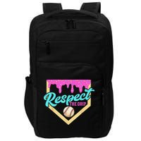 Respect The Drip Baseball Home Plate Ice Cream Dripping Impact Tech Backpack