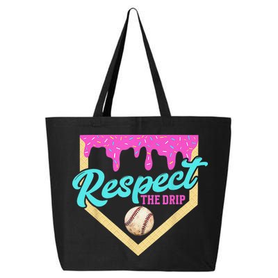 Respect The Drip Baseball Home Plate Ice Cream Dripping 25L Jumbo Tote