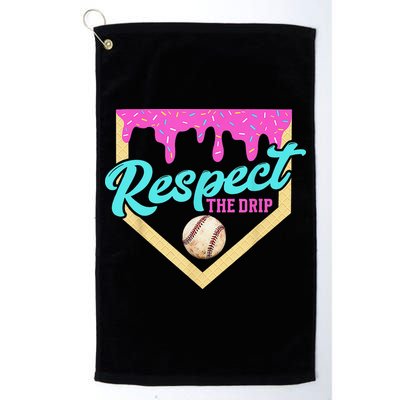 Respect The Drip Baseball Home Plate Ice Cream Dripping Golf Towel