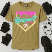 Respect The Drip Baseball Home Plate Ice Cream Dripping Cooling Performance Crew T-Shirt